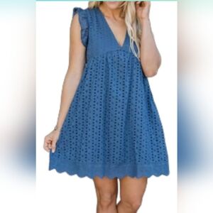 Romper Dress Blue Size L